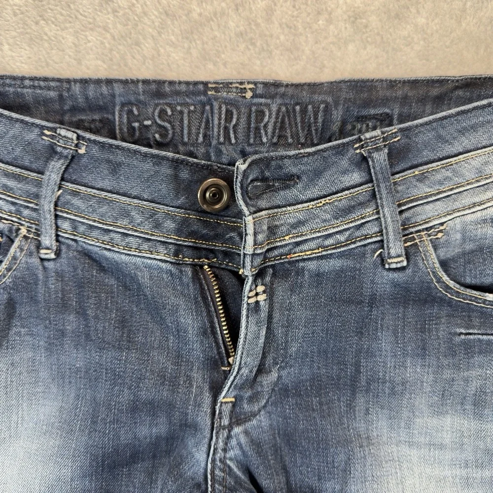 G Star‎ Raw Jeans Womens 30x32 HELLER STRAIGHT Low Rise Y2K Faded Opium Logo